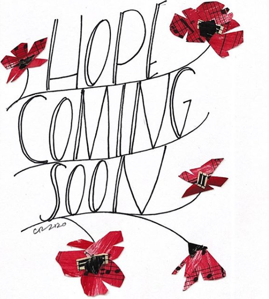 Hope is coming with poppy flowers