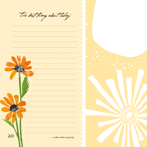 Journal page from Tinplate: The best thing about today list with sunburst
