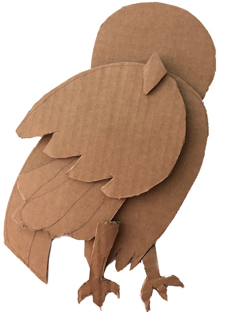 Cardboard cut out of barred owl