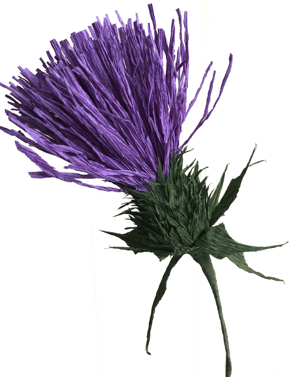 paper flower, thistle, a work in progress