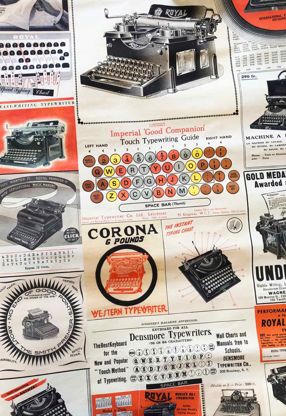 poster of vintage typewriter advertisements