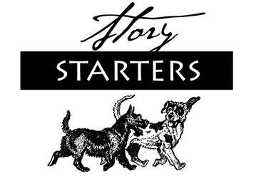 Story Starter link with illustration of two dogs walking together